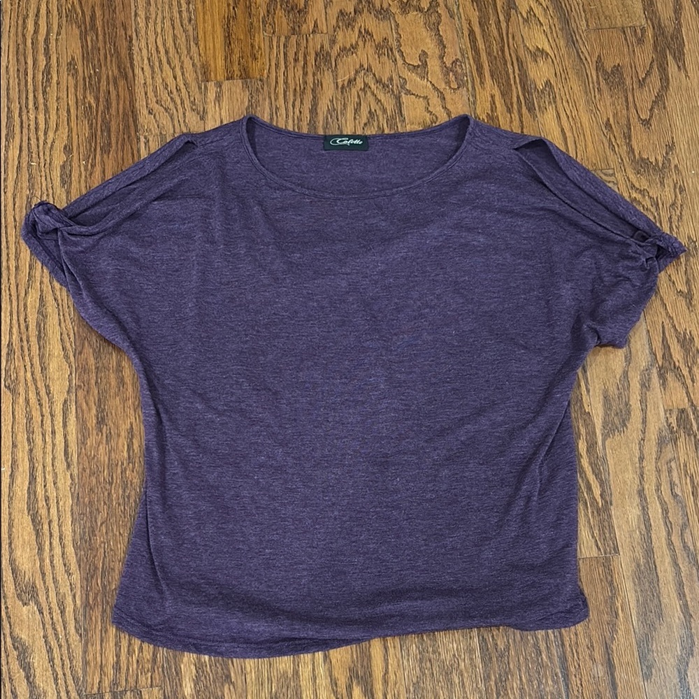 Colette, Women's, Romey Cold Shoulder Short Sleeve Top, Size M, Purple